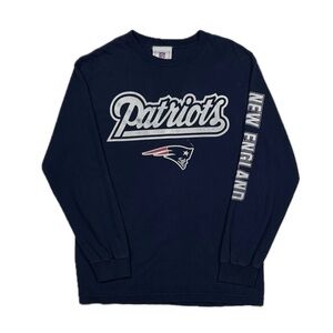 Vintage Y2K NE Patriots navy longsleeve t shirt men medium